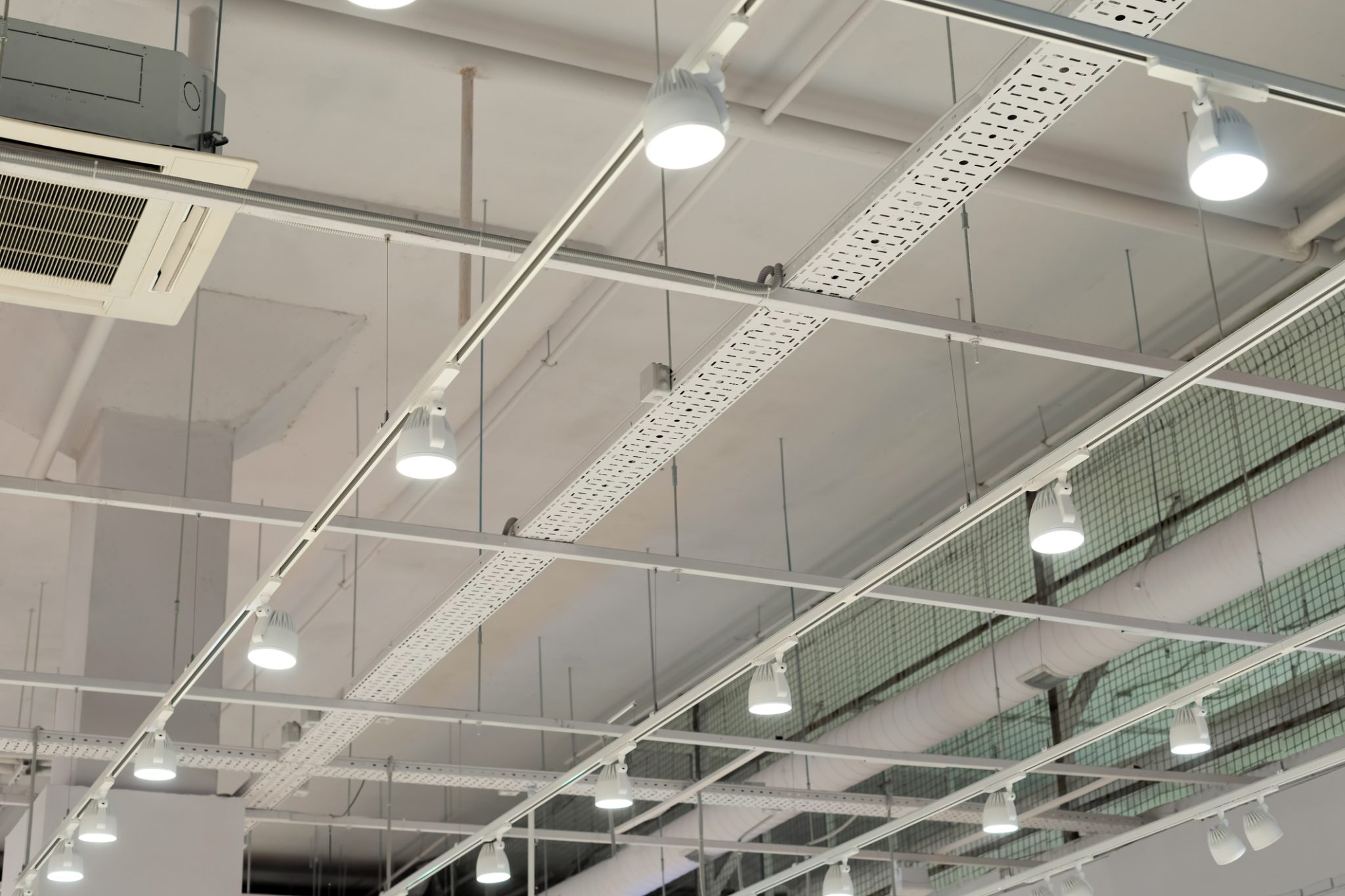 A commercial space with upgraded LED lighting to help reduce energy use and support Building Performance Colorado compliance.